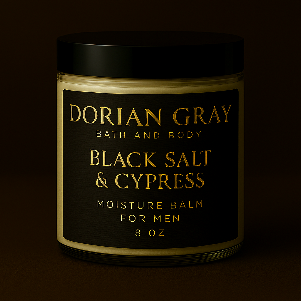 Black Salt & Cypress – Moisture Balm for Men (8 oz, Paraben‑Free)